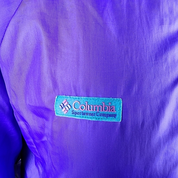 Vintage Reversible Columbia Bomber Jacket Ski Winter Purple Teal Size Large - Picture 7 of 16